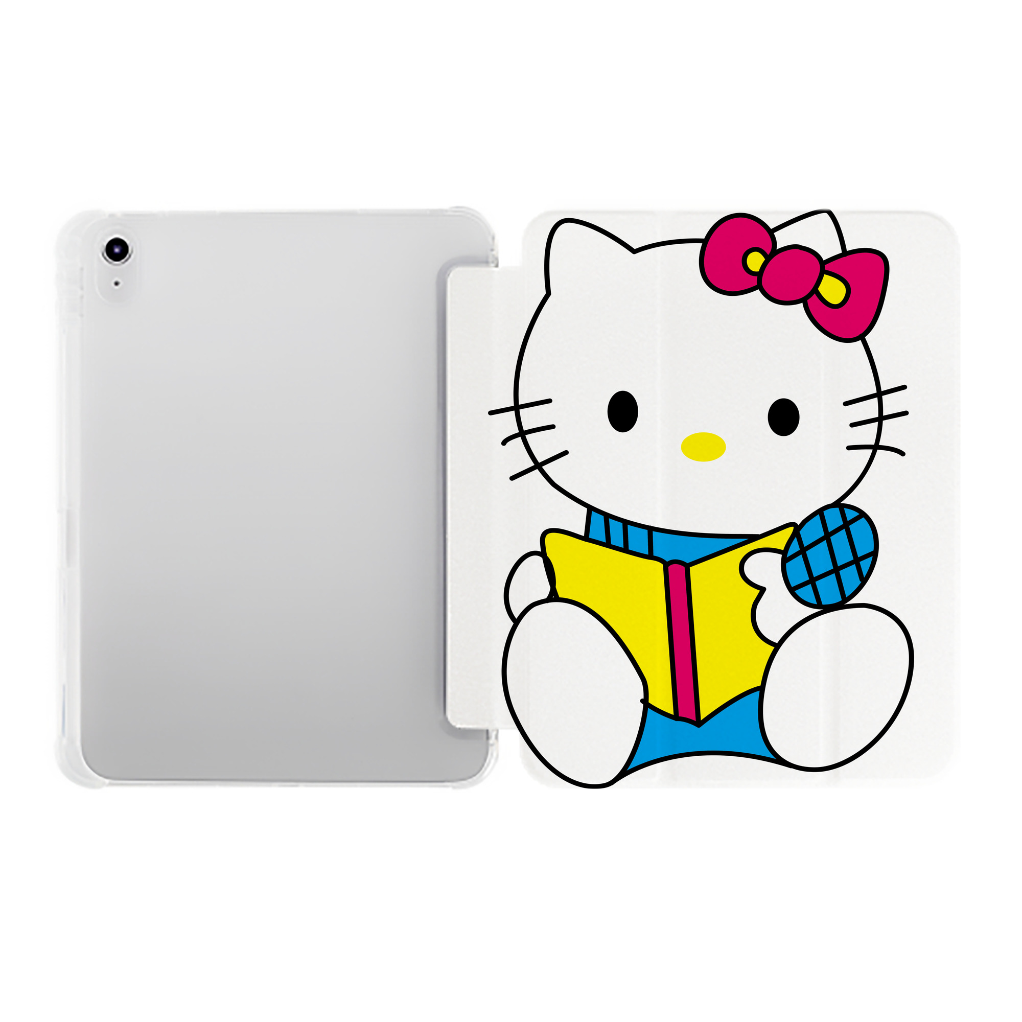 （画像用） Hello Kitty ハローキティ IPad ケース ペン収納付き 三つ折りスタンド PUレザー×シリコン 対応機種9.5/10.5/10.9インチ